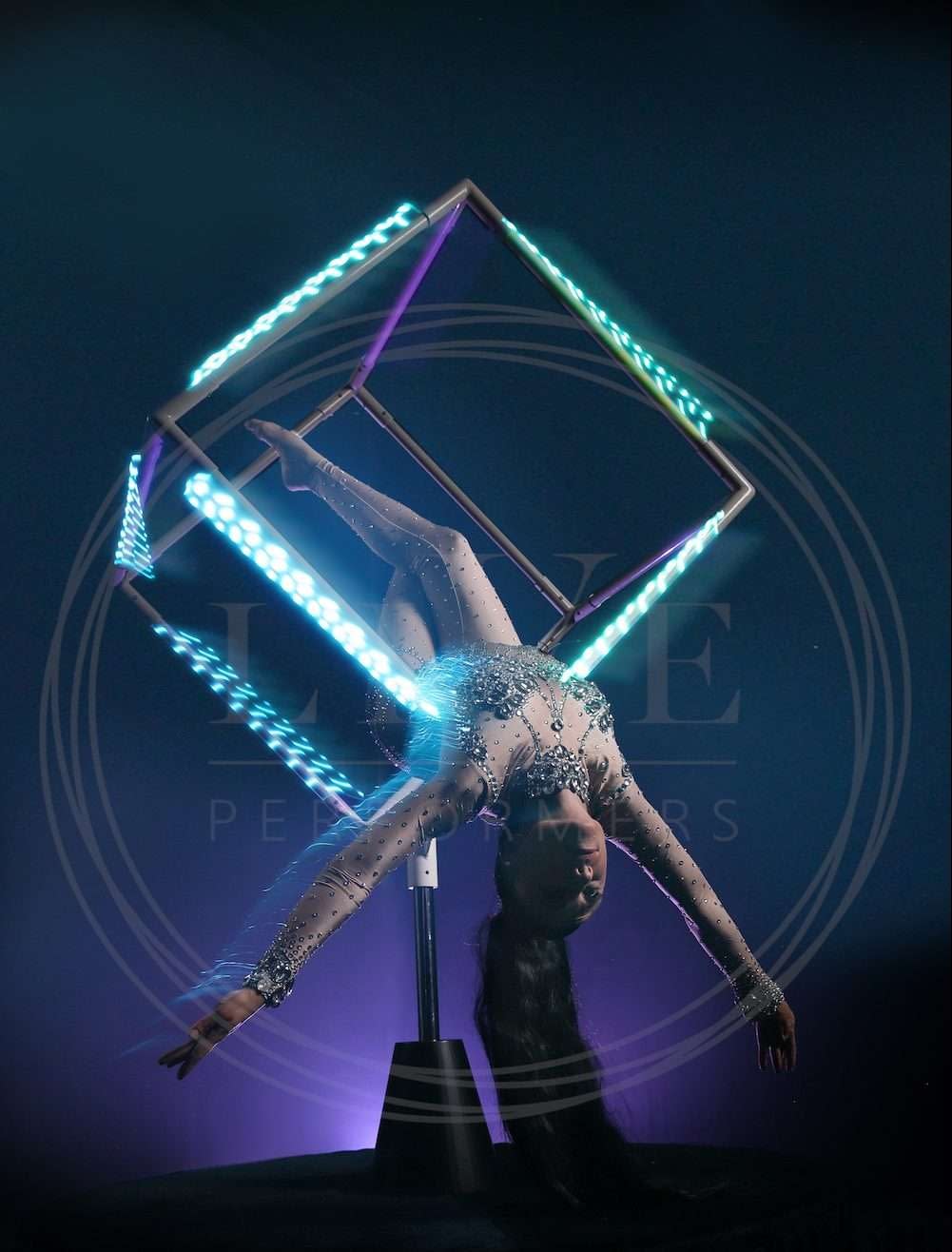 LED Aerial Cube | Freestanding Aerial Rig | Aerial Cube | Aerial Acts